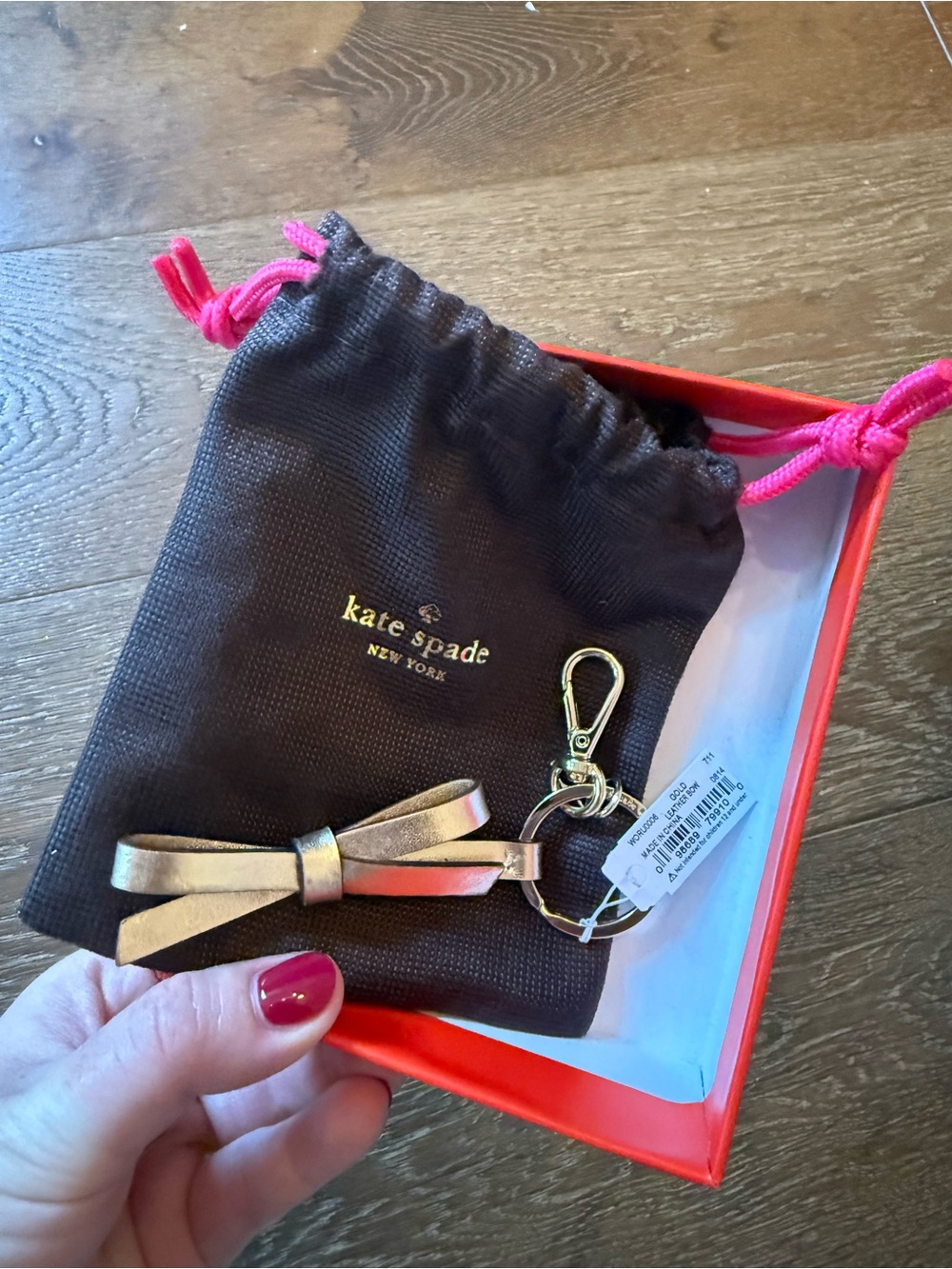 kate spade Metallic Gold Bow Key & Card Holder Charm